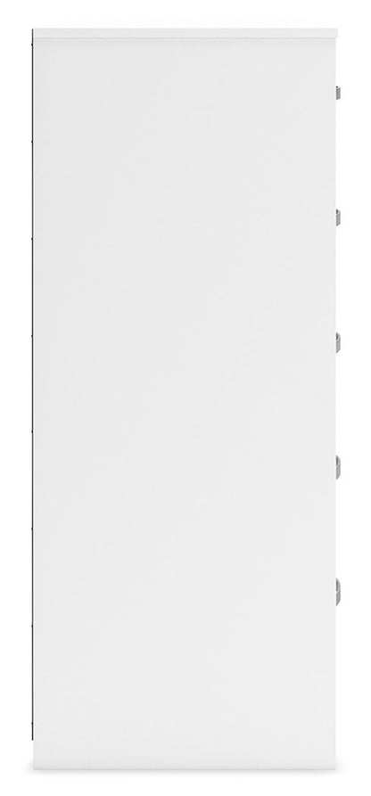 Flannia - Five Drawer Chest - 46" Height - White