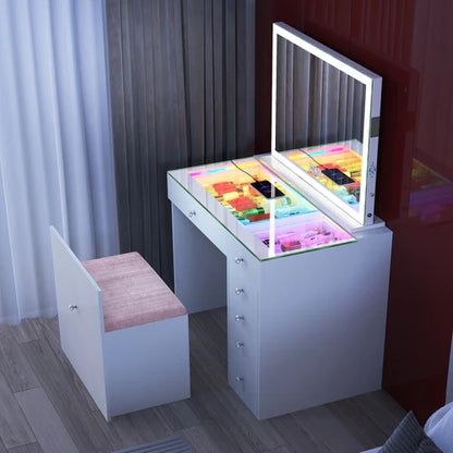 New Release !  Mini Diana Vanity Desk and Marilyn Mirror with Soft Hidden Stool
