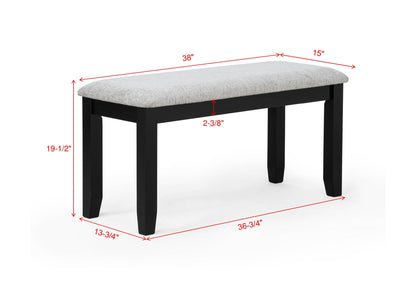 Lester - 6 Piece Dining Set With Bench - Light Gray