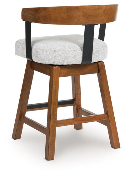 Ralene - Upholstered Swivel Barstool (Set of 2) - Medium Brown