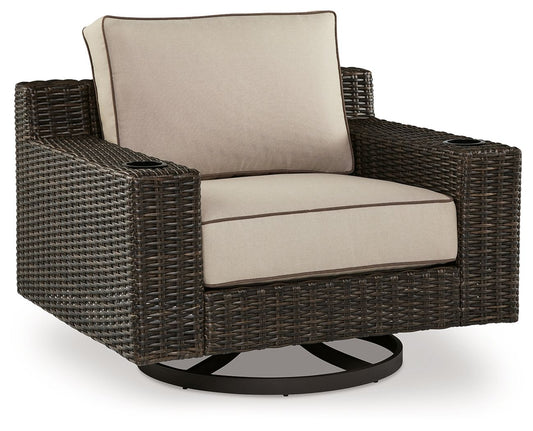Coastline Bay - Swivel Lounge W/ Cushion - Brown