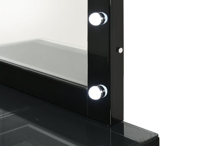 Morgan - Vanity Desk With Glass Top, Led Mirror & Stool