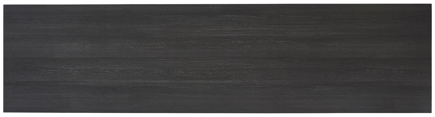 Yarlow - Black - Extra Large TV Stand - Open Shelves