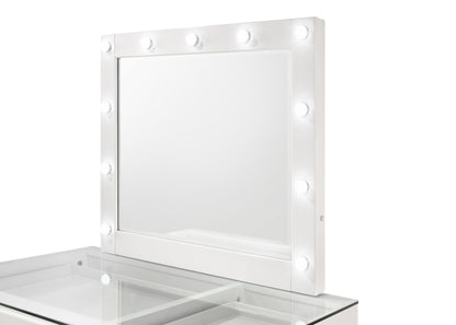 Morgan - Vanity Desk With Glass Top And Led Mirror