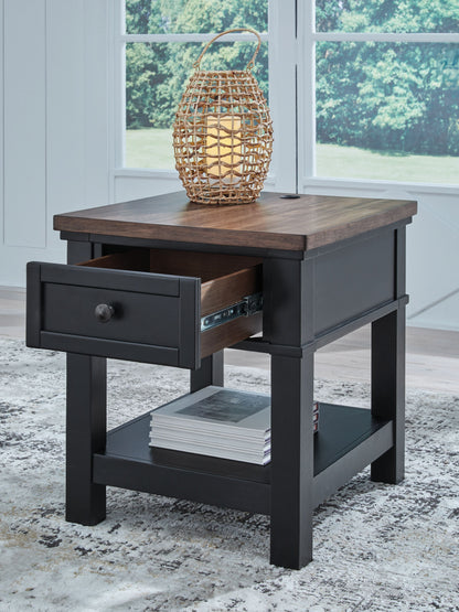 Wildenauer - Brown / Black - Rectangular End Table