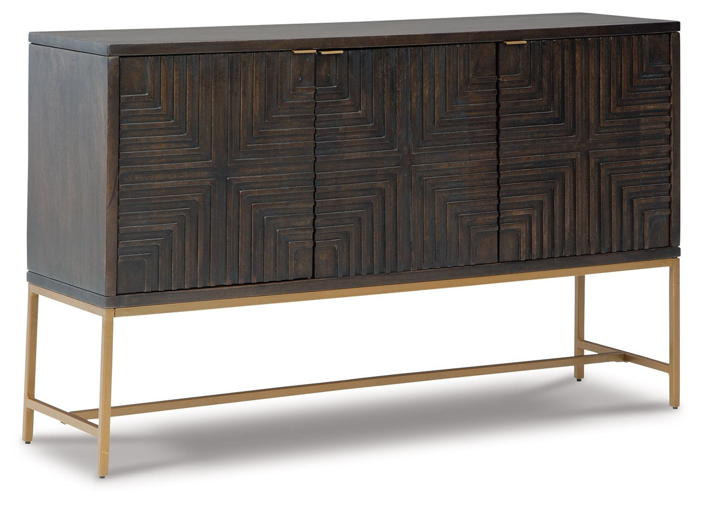 Elinmore - Acabado marrón / dorado - Gabinete decorativo