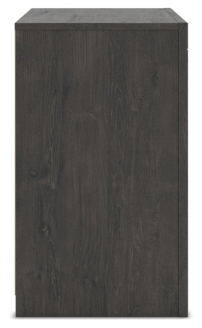 Fraluna - Charcoal - Two Drawer Night Stand