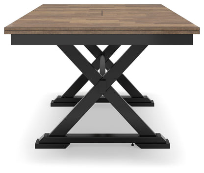 Wildenauer - Marrón / Negro - Mesa extensible de comedor rectangular