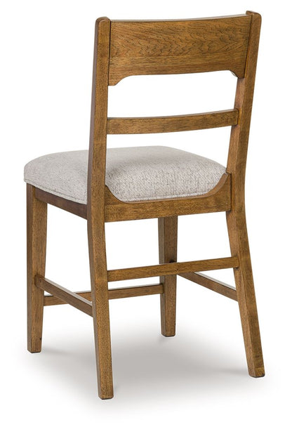 Cabalynn - Oatmeal / Light Brown - Upholstered Barstool (Set of 2)