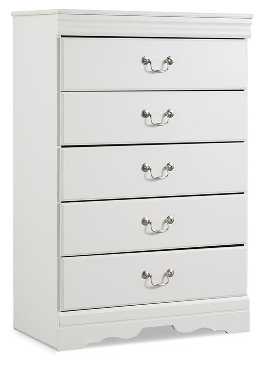 Anarasia - Five Drawer Chest - White