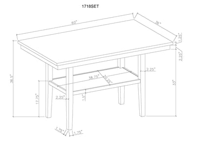 Marbel - Faux Marble Counter Height Set