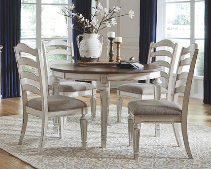 Realyn - Chipped White - Dining UPH Side Chair (Set of 2) - Ladderback