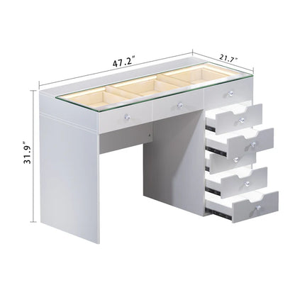 Diana Vanity Desk - 8 Storage Drawers