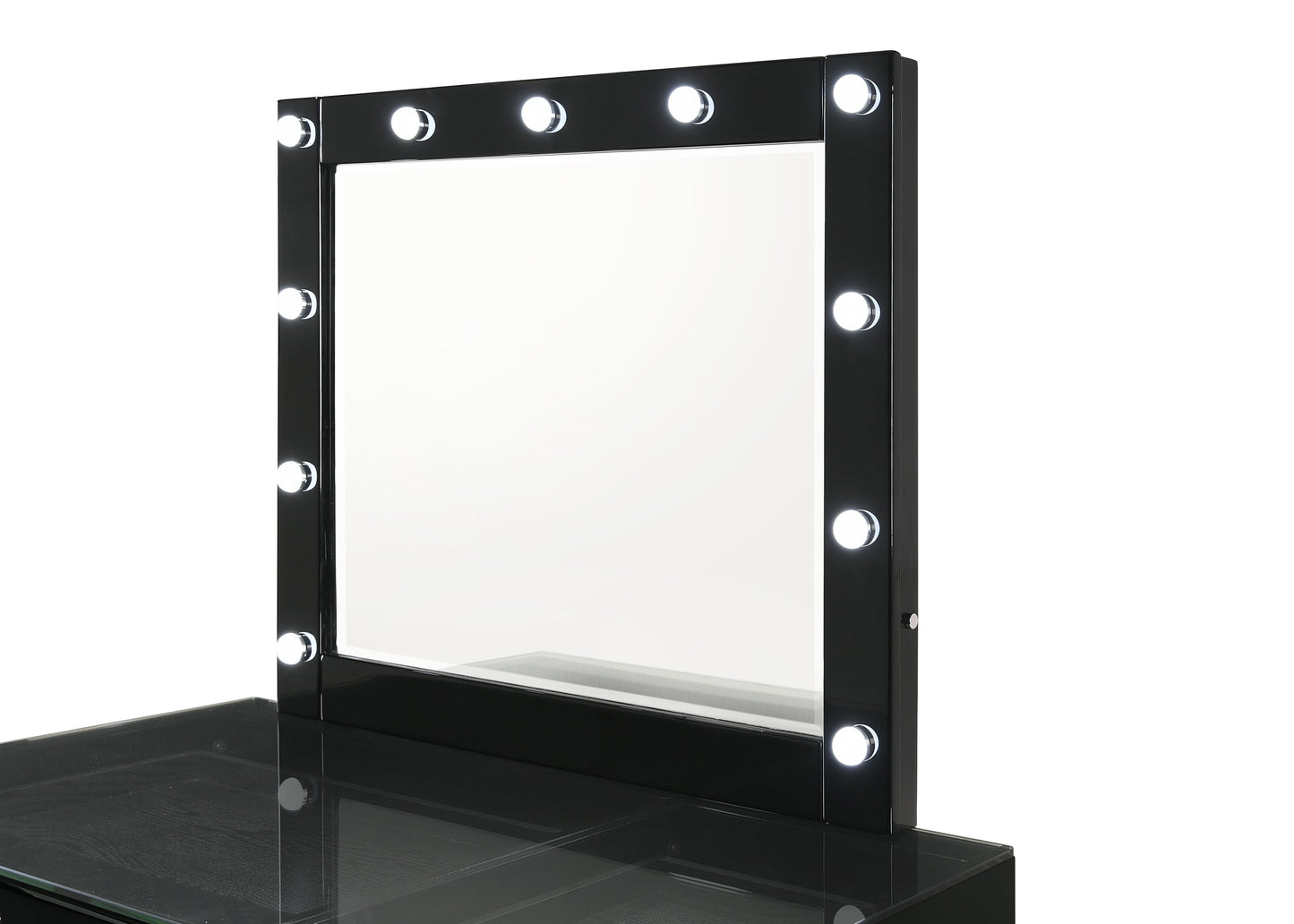 Morgan - Vanity Desk With Glass Top And Led Mirror