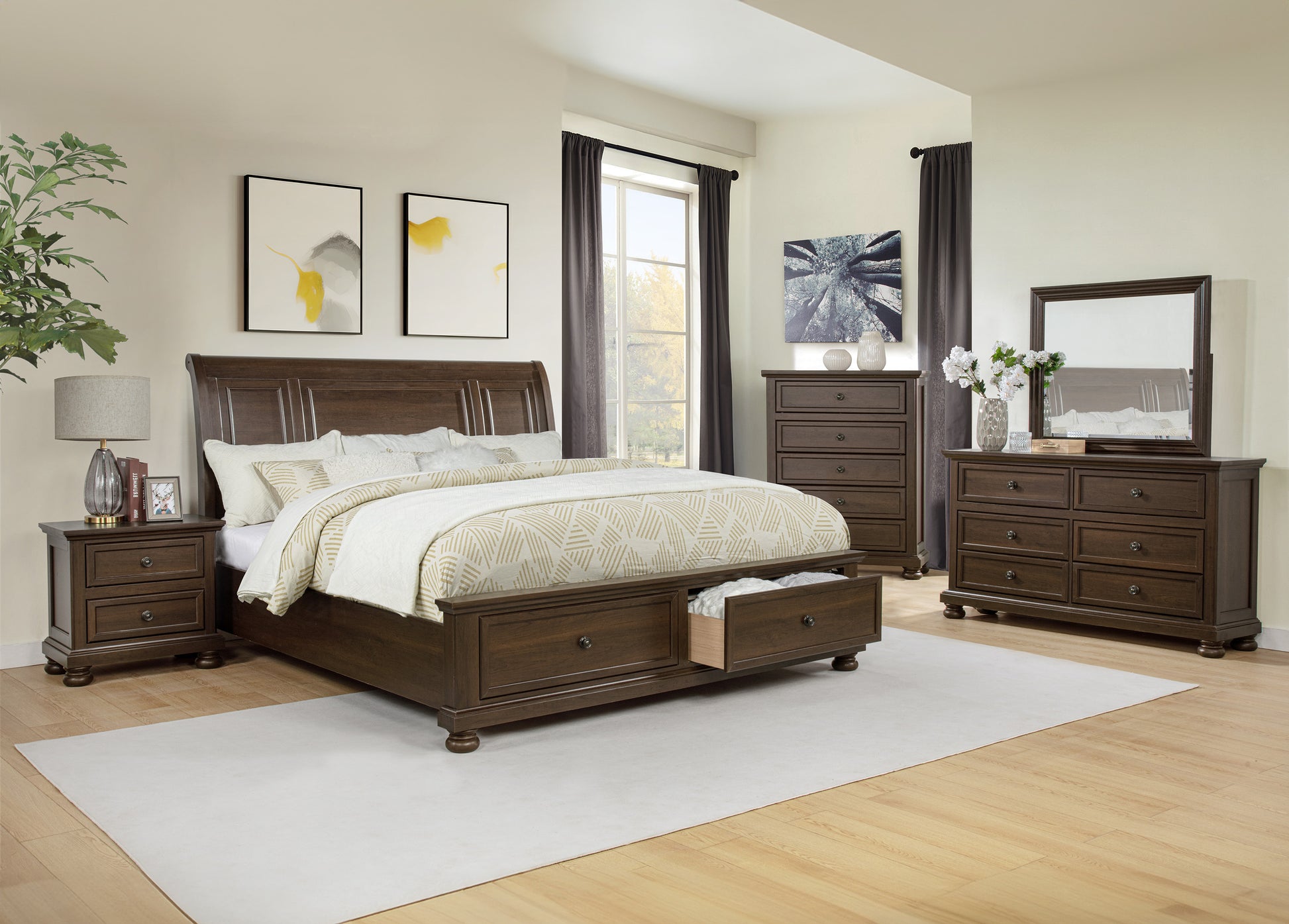 Storage drawer footboard