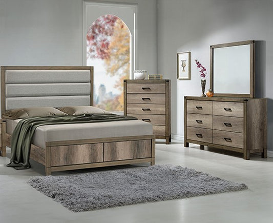 MATTEO  - 3Pc Bedroom Set - Bed Frame-Dresser & Mirror