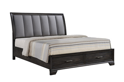 JAYMES - King Size Platform Bed w/Footboard Storage