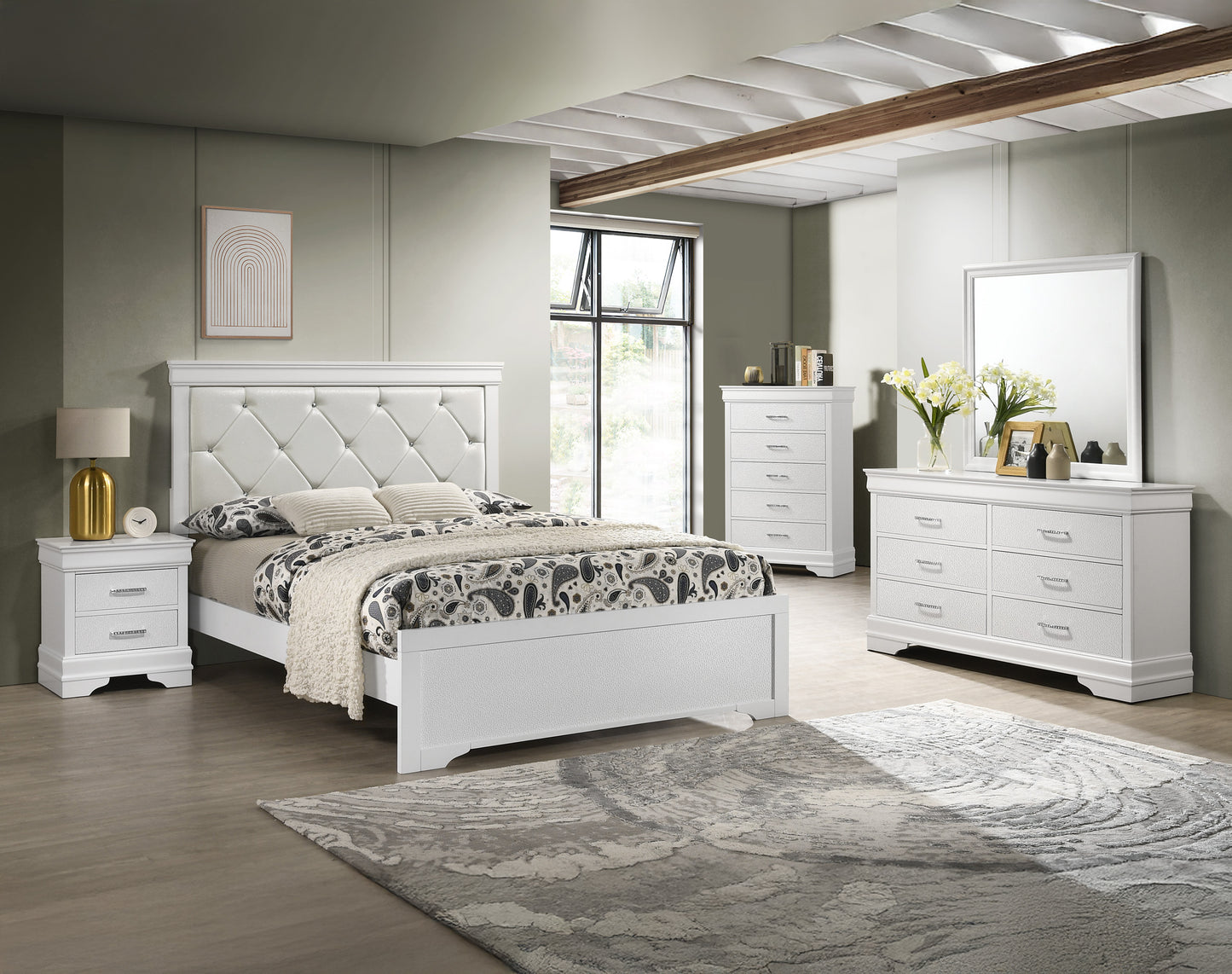 Button tufted headboard