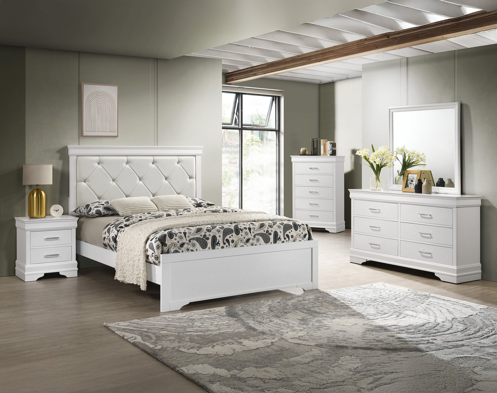 Button tufted headboard