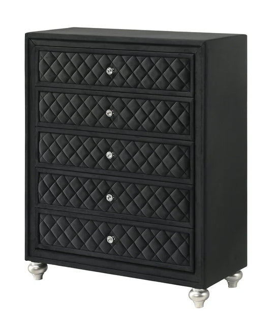 Cameo Panel Bedroom Group - BLACK Chest