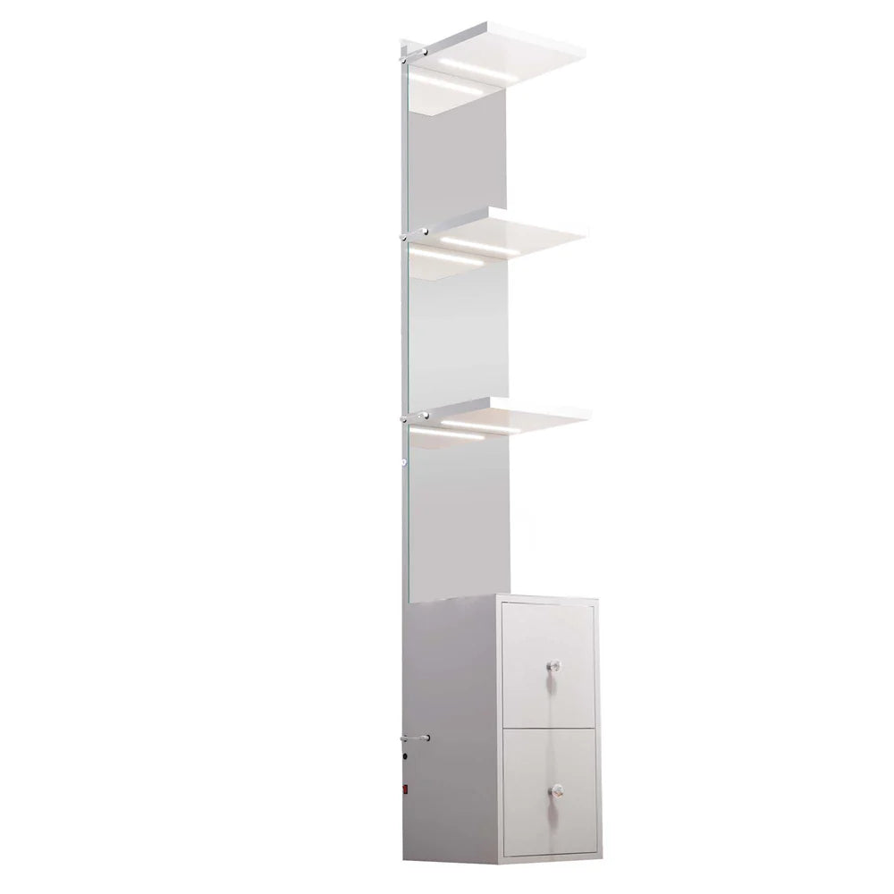 Celina Pro Bookself – A Stylish Upgrade with Mirror Functionality White