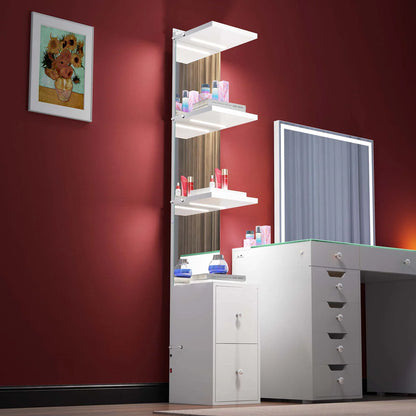 Celina Pro Bookself – A Stylish Upgrade with Mirror Functionality White