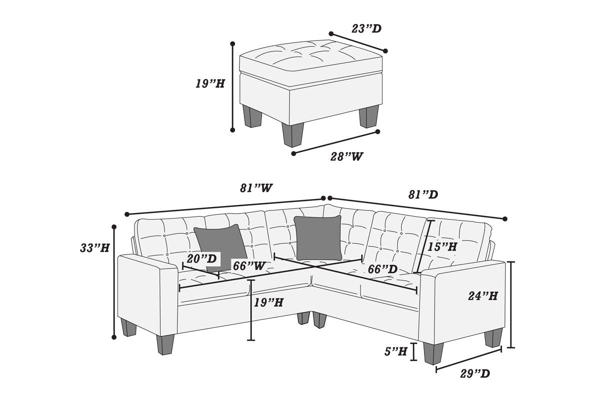 Sectional with Ottoman