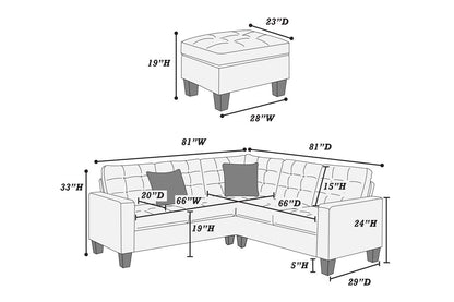 Sectional with Ottoman