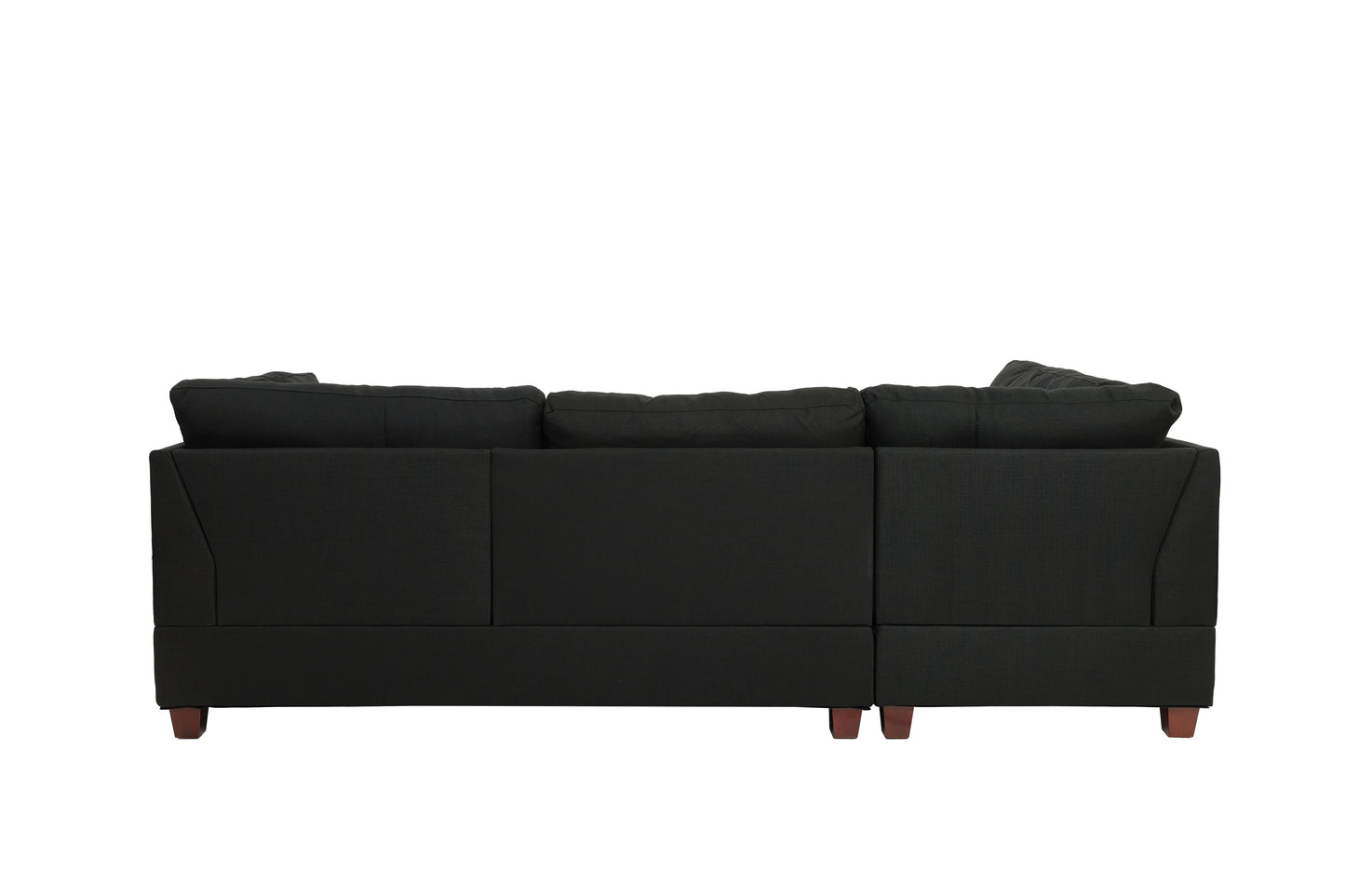 Black - Reversible Sectional Sofa Set W/ Ottoman