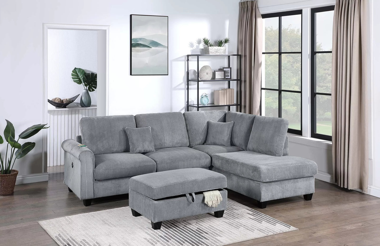 Sectional Set  built-in USB port
