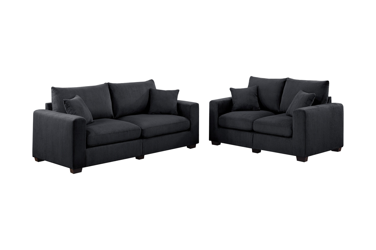 2-Piece Black Sofa Set