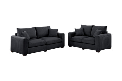 2-Piece Black Sofa Set