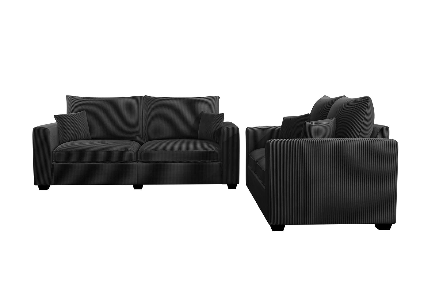 2-Piece Black Sofa Set