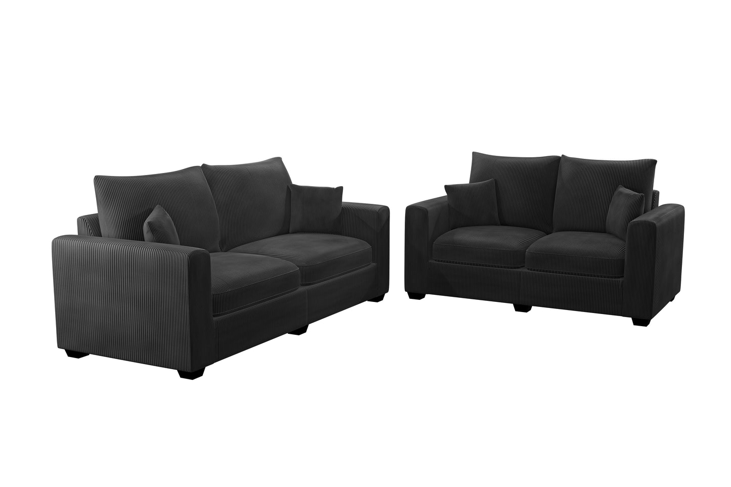 2-Piece Black Sofa Set
