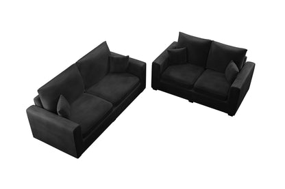 2-Piece Black Sofa Set