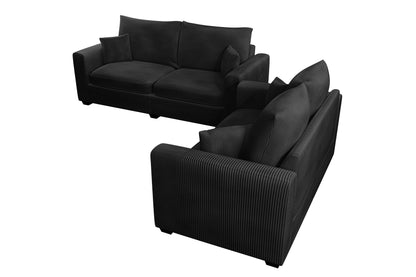 2-Piece Black Sofa Set