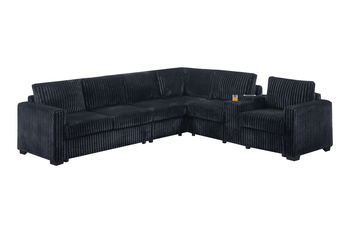 Reversible Sectional w/ Console & Cup Holders