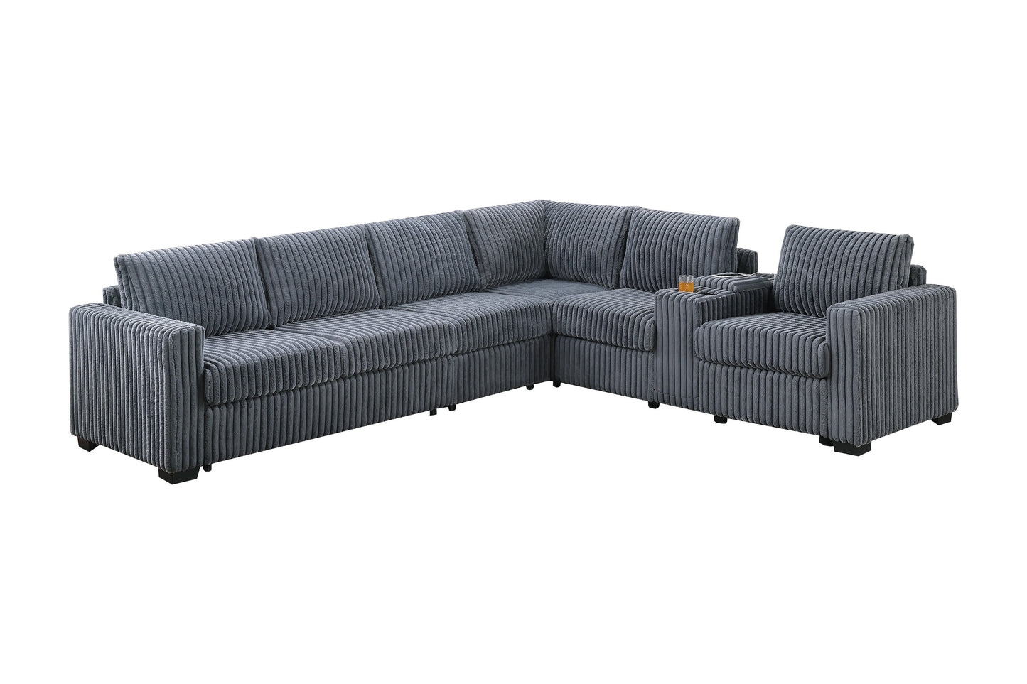 Reversible Sectional w/ Console & Cup Holders