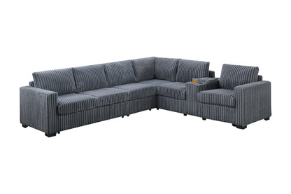 Reversible Sectional w/ Console & Cup Holders