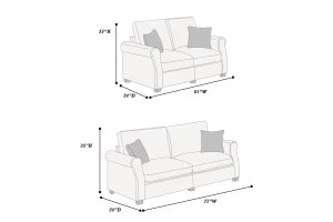 2- Piece Sofa, loveseat Set