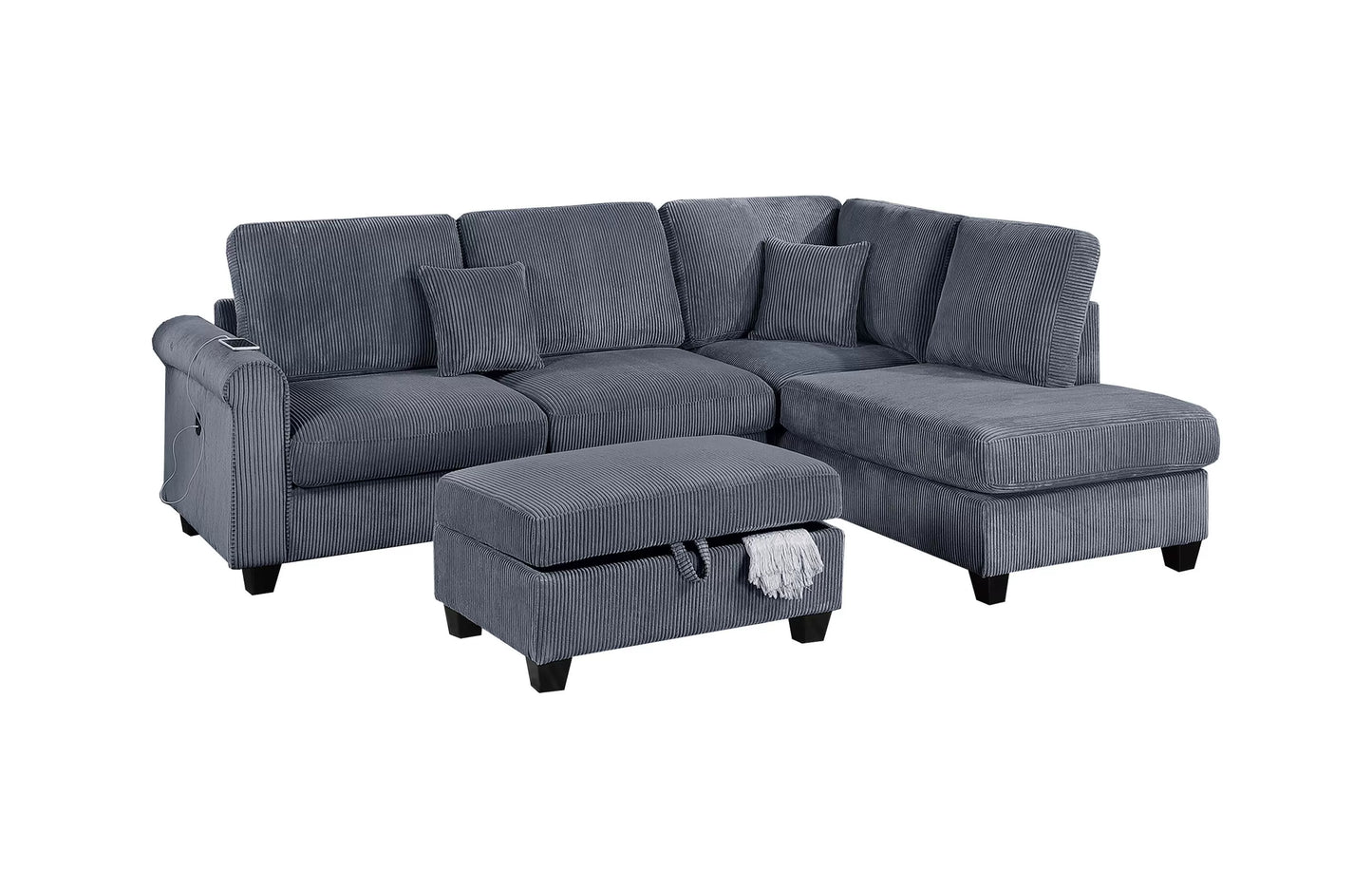 Sectional Set  built-in USB port