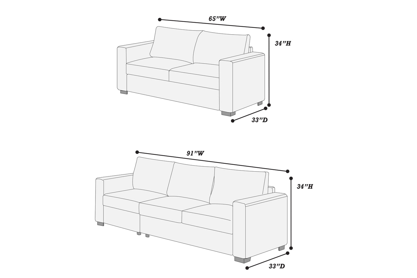 Sofa, loveseat Set