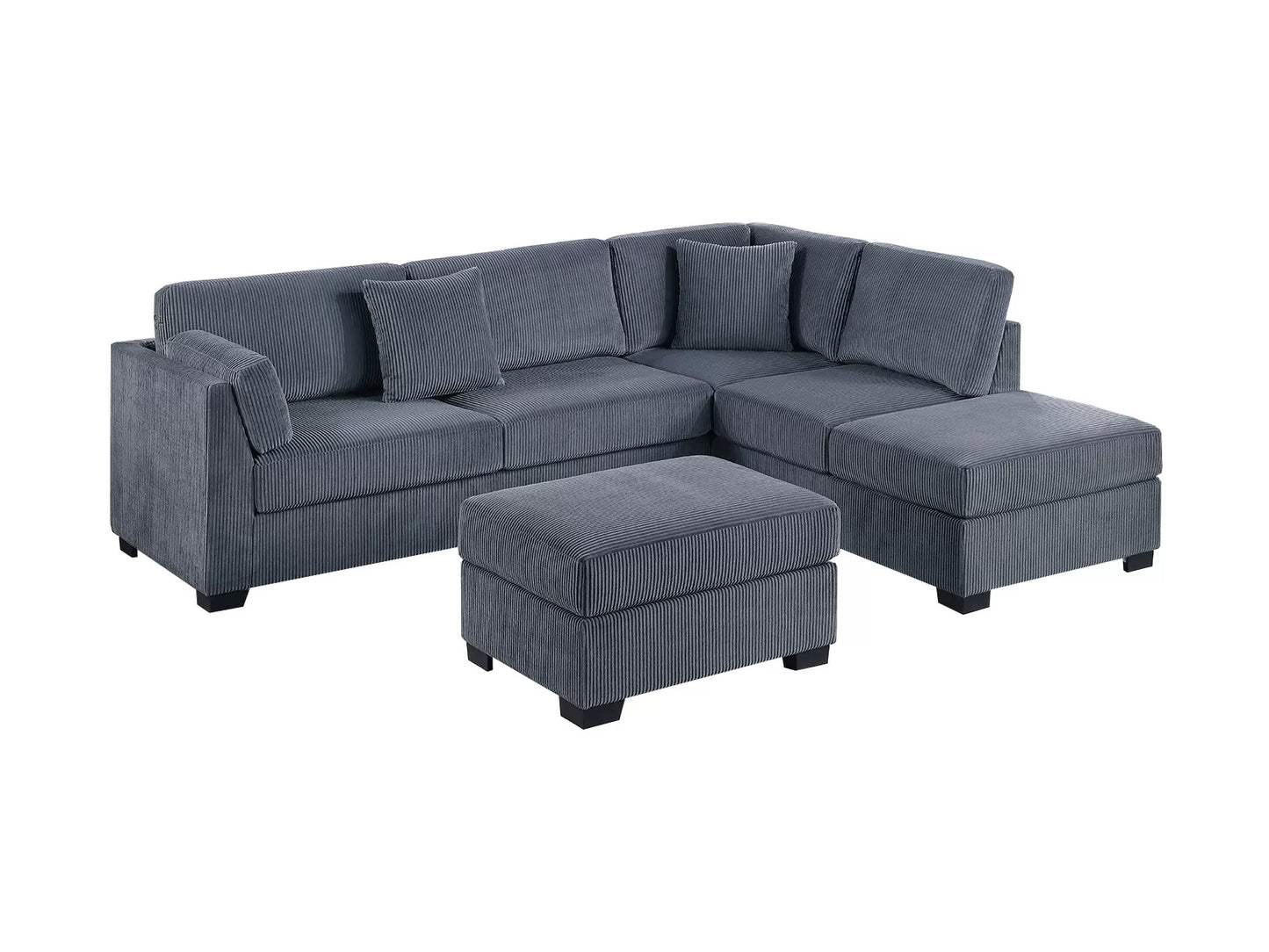Reversible Sectional Set W/ Ottoman