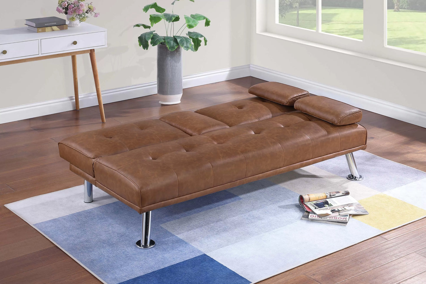 Brown Adjustable Futon