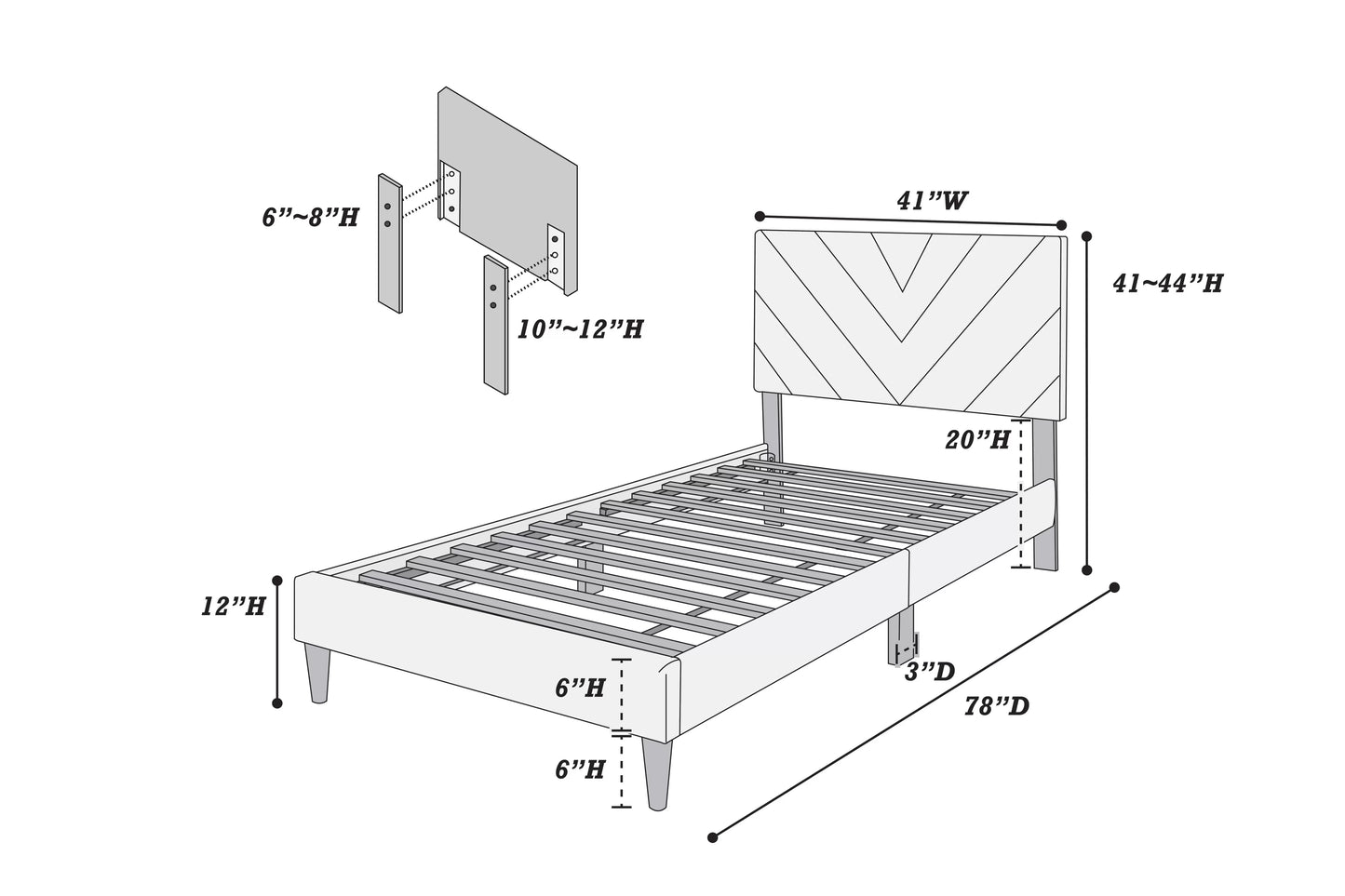 Twin Blue Bed Frame