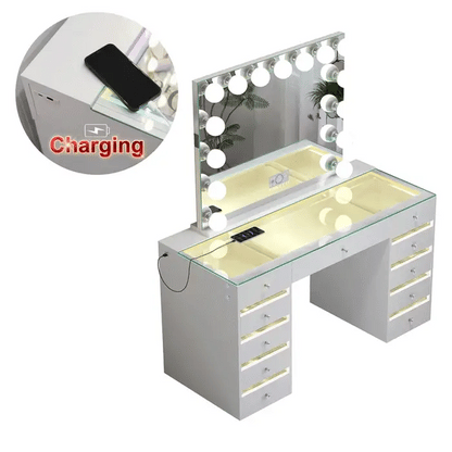 Fenair Vanity Desk with RGB light including Vanity Mirror