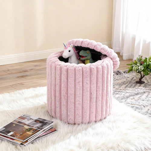 Rabbit Fur Storage Stool