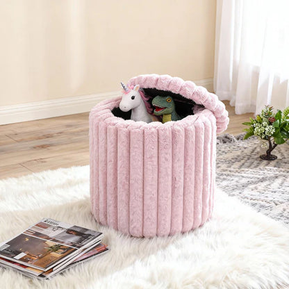 Rabbit Fur Storage Stool