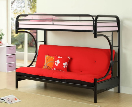 Bunk bed Twin / Futon - Mattress and futon pad included
