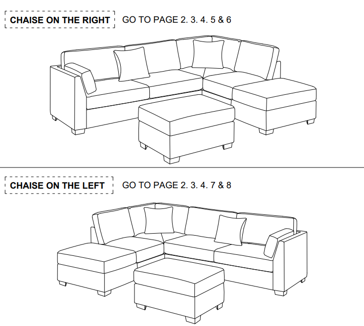Reversible Sectional Set W/ Ottoman